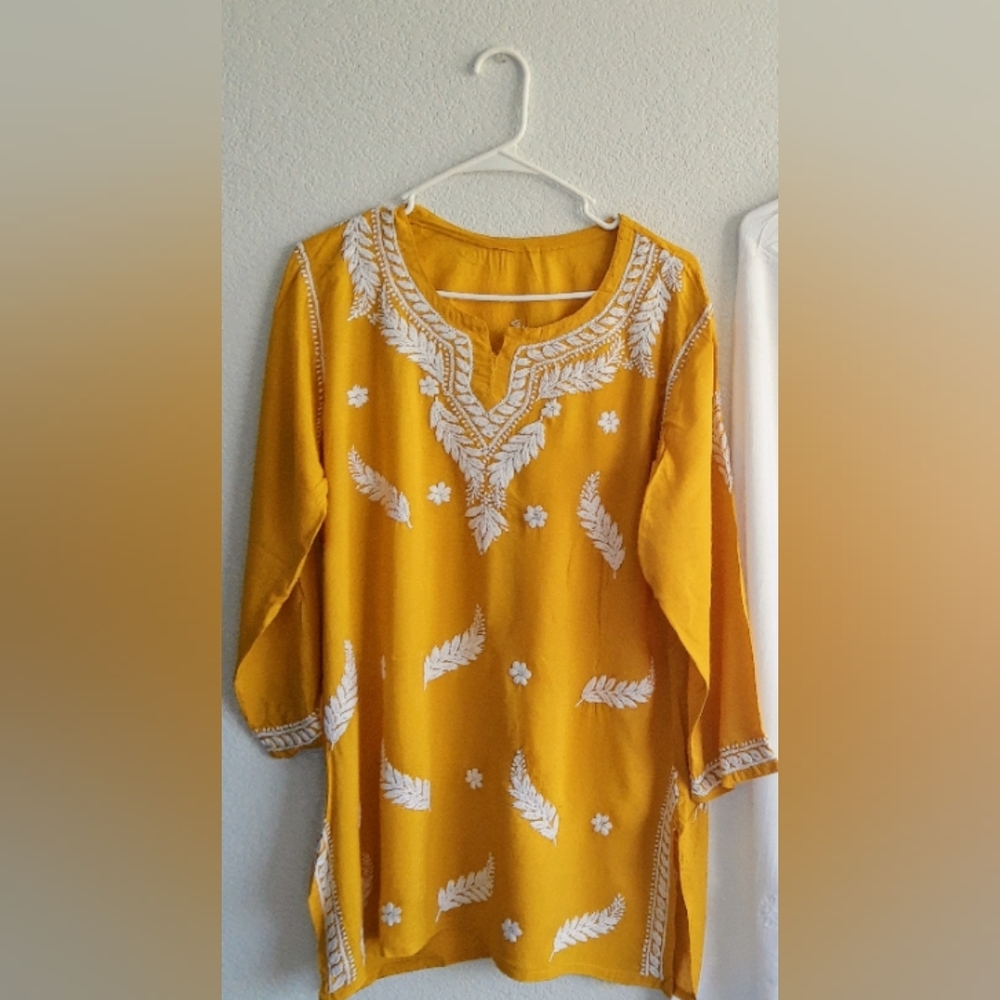 Chikankari soft modal short kurta/ top